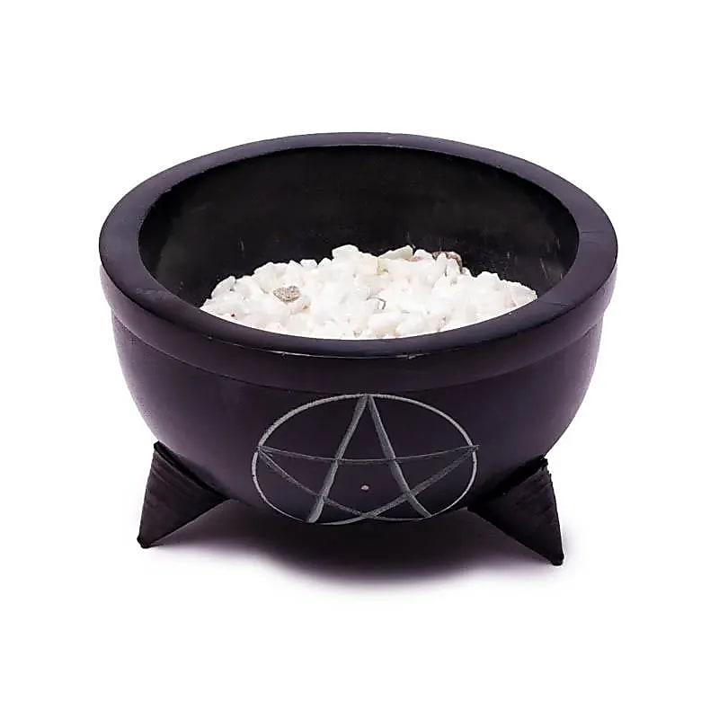 Bol d'encens Pentacle + pierres - 10x6cm