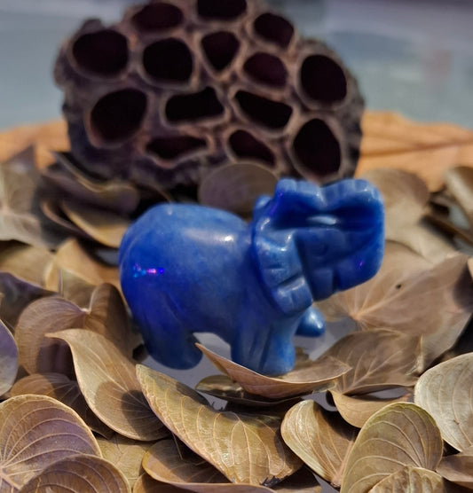 Eléphant 50mm Aventurine Bleue