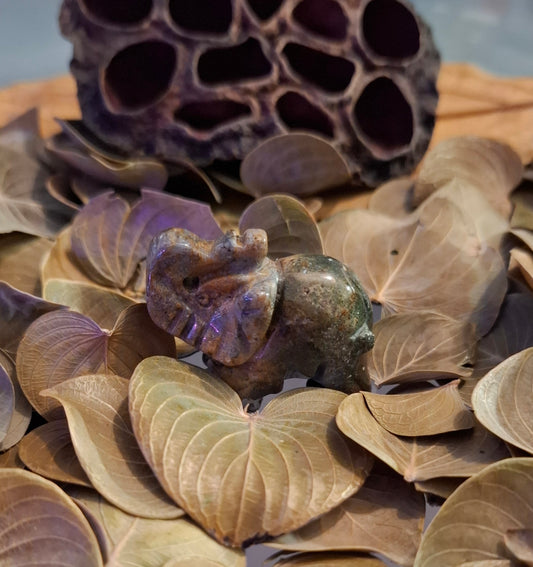 Eléphant 40mm Agate Crazy Lace