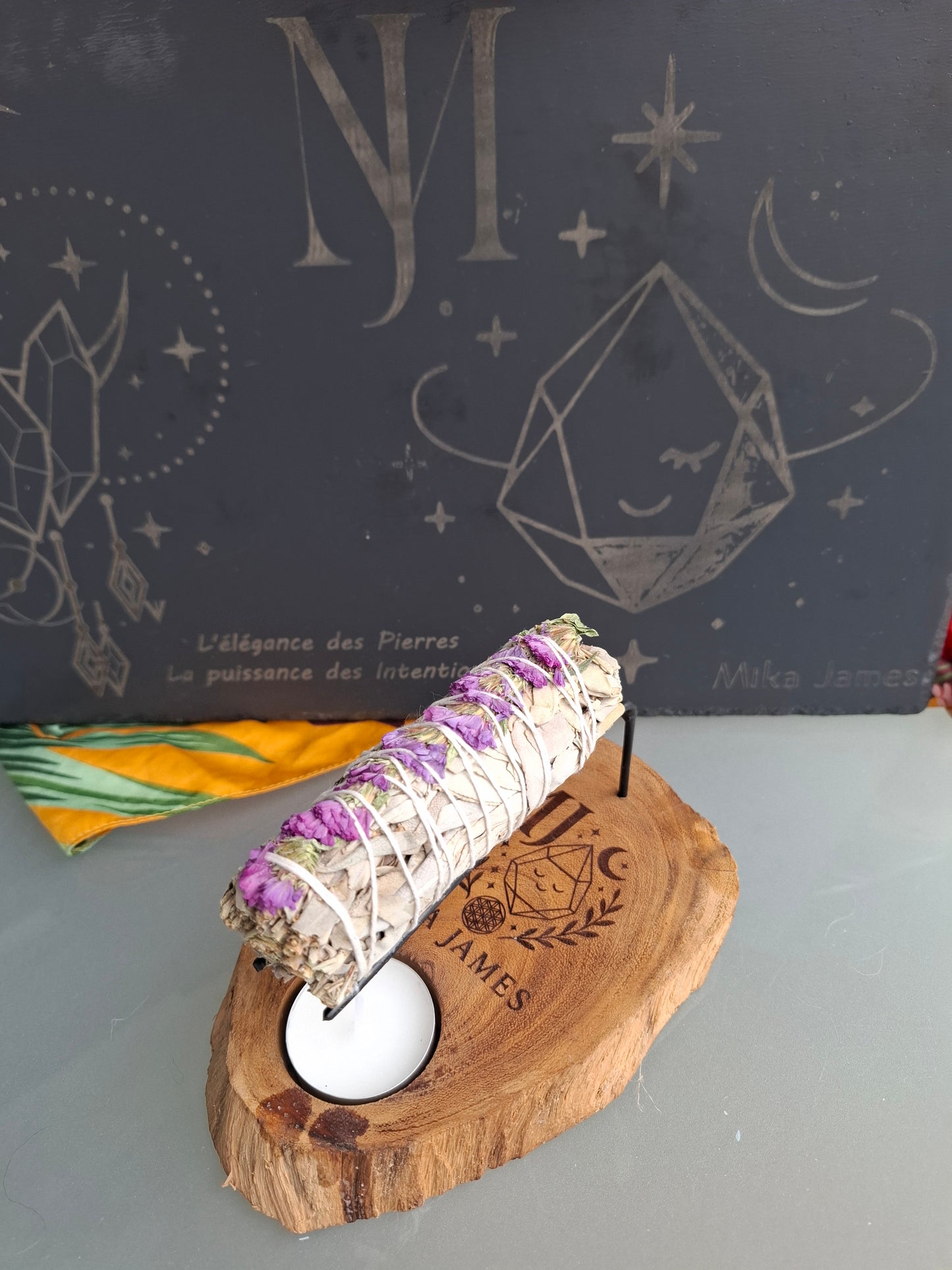 Bâton de sauge blanche avec lavande de mer