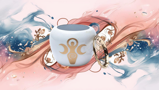 Brûleur d'encens symbole de déesse Blanc & Or - 9x7cm