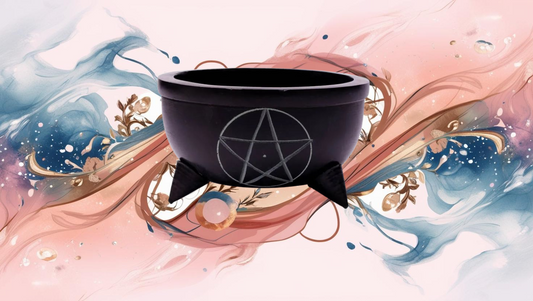 Bol d'encens Pentacle + pierres - 10x6cm