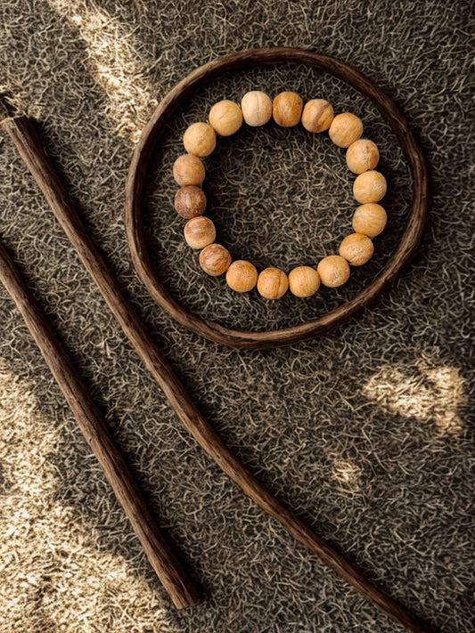 🌿🔥 Bracelet en perles de Palo Santo – Purification et ancrage sacré 10mm