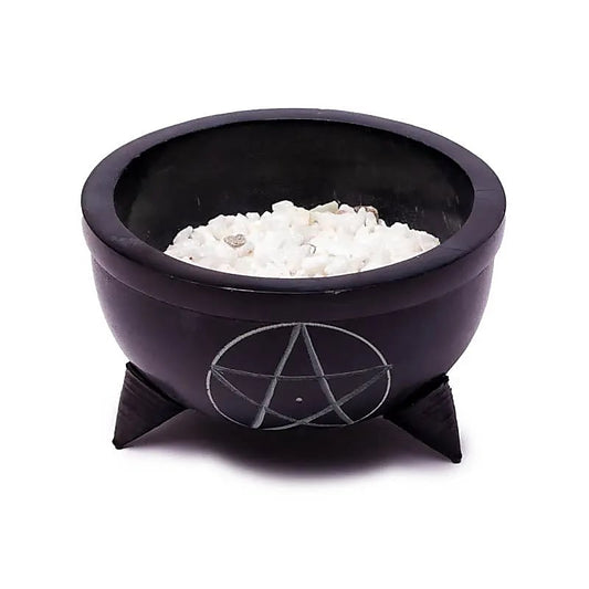 Bol d'encens Pentacle + pierres - 10x6cm
