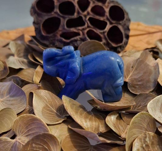 Eléphant 50mm Aventurine Bleue