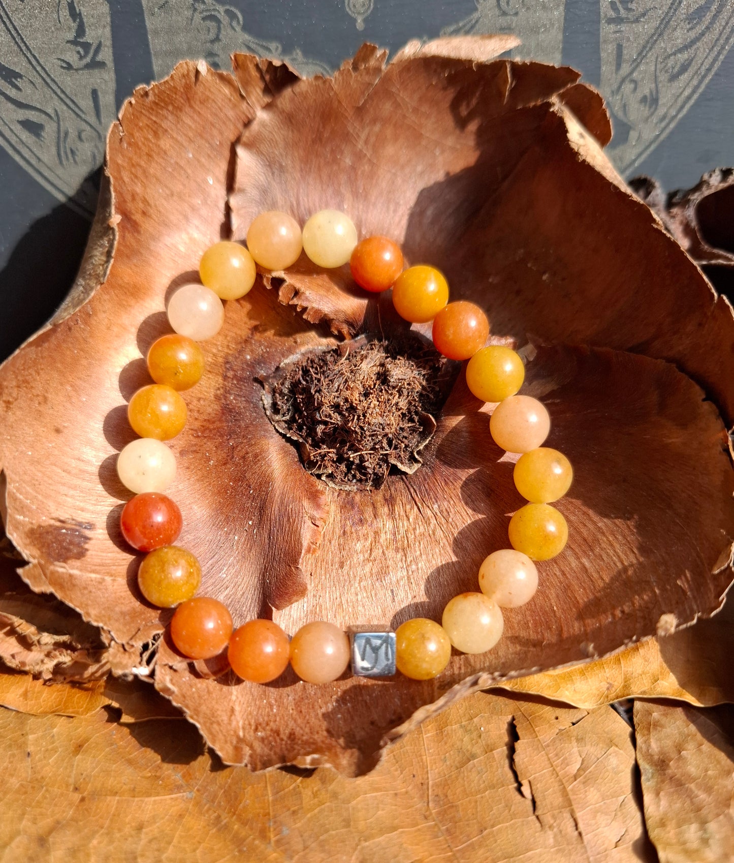 Bracelet Aventurine Orange Perles 8mm