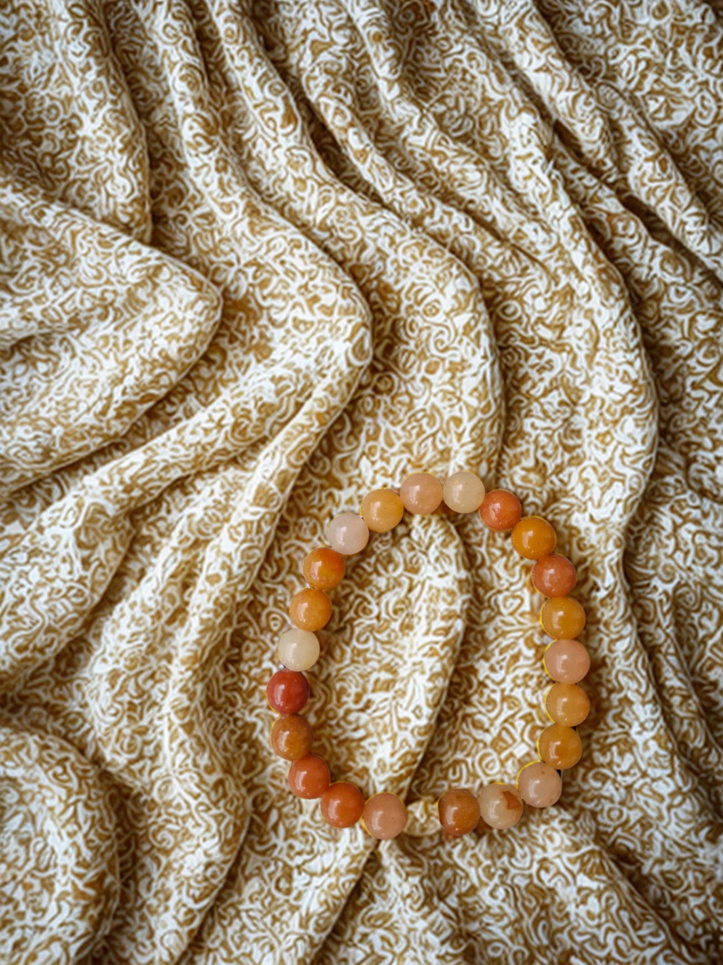 Bracelet Aventurine Orange Perles 8mm